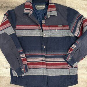 Eddie Bauer Jacket Stripe Navy Men's Large